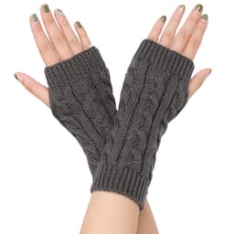 Vintervarme stretchy halvfingerhansker unisex Mørk grå
