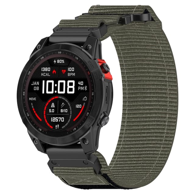 kompatibelt med Garmin 20mm Quick Release Nylon Magic Sticker Klockarmband Grey