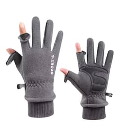 1 par to fingre flip-deksel Sportsberøringsskjerm utendørs hansker Grå