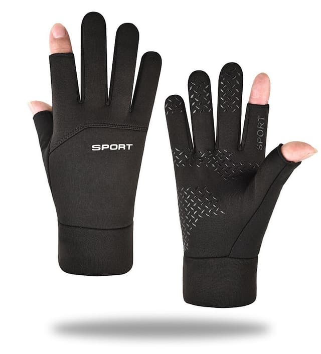 Vinter ridehandsker pegefinger og tommelfinger Fingerless Waterfroof Handsker Sort