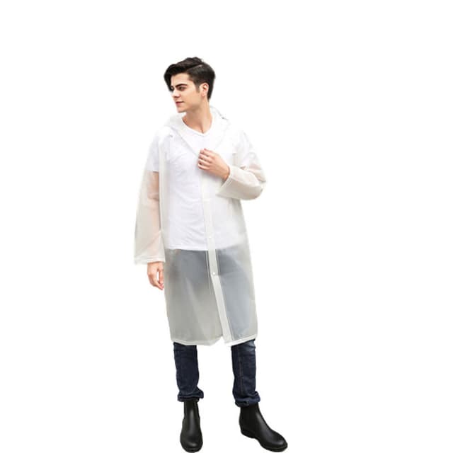 Regnkappa med huva Transparent L