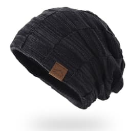 Beanie Hat, Warm Slouchy Thick Skull Strikket Vinter Fall Hat Sort