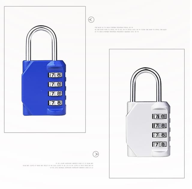 4-Siffrigt Kombinationslås - 2 pack Silver