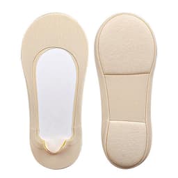 1 par Anti-skli Low Cut sokker for kvinner – fri størrelse No Show sokker Beige