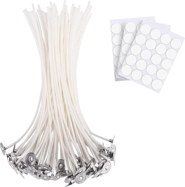 100-delers bomullslysveker med metallfliker Wicks-klistremerker for stearinlys DIY 20 cm