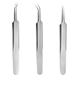 Pormaskborttagare i rostfritt stål, set med 3 instrument Silver
