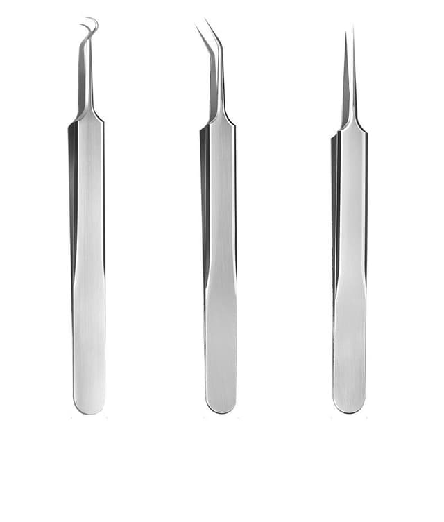 Pormaskborttagare i rostfritt stål, set med 3 instrument Silver