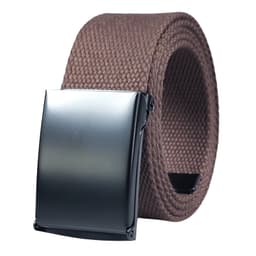 Casual Canvas-bälten Metallspänne Tyg Stickad midjeband Brun