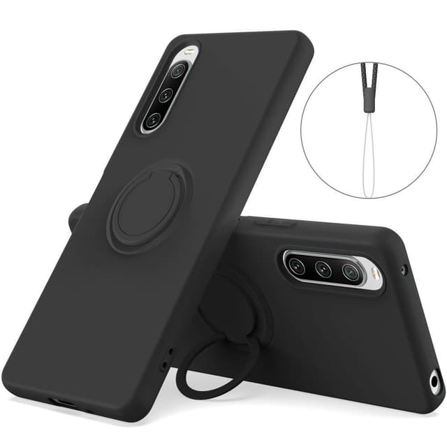 Til Sony Xperia 10 V Deksel Fingerring TPU - Svart