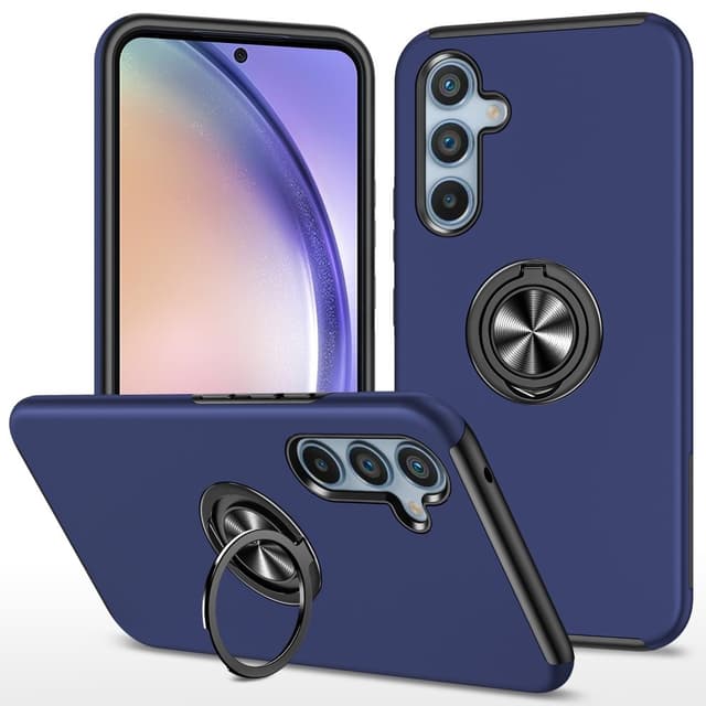 Till Samsung Galaxy A55 Hybrid skal med Finger Ring - Blå