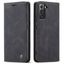 CASEME Retro Lompakkokotelo Samsung Galaxy S22 - Musta