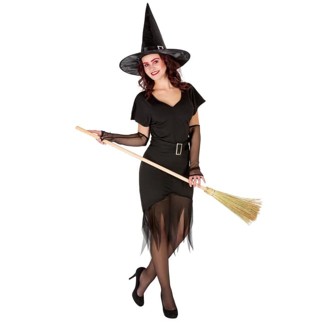 Sort heks kostume - S