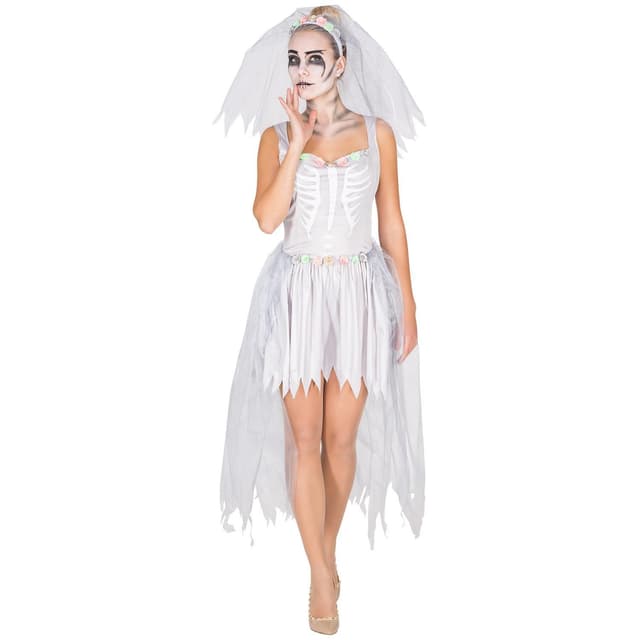 Zombiebrud Halloweenkostume - L