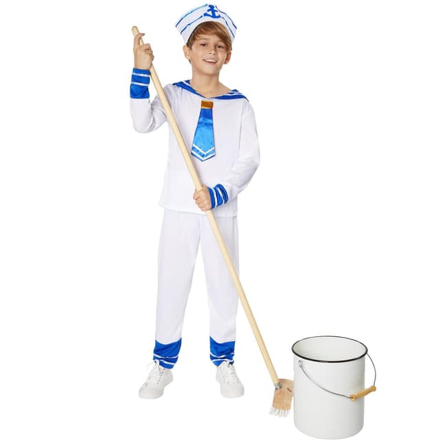 Sejlerdreng børnekostume - 128 (7-8y)