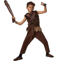 Vild stenalderdreng børnekostume - 152 (11-12y)