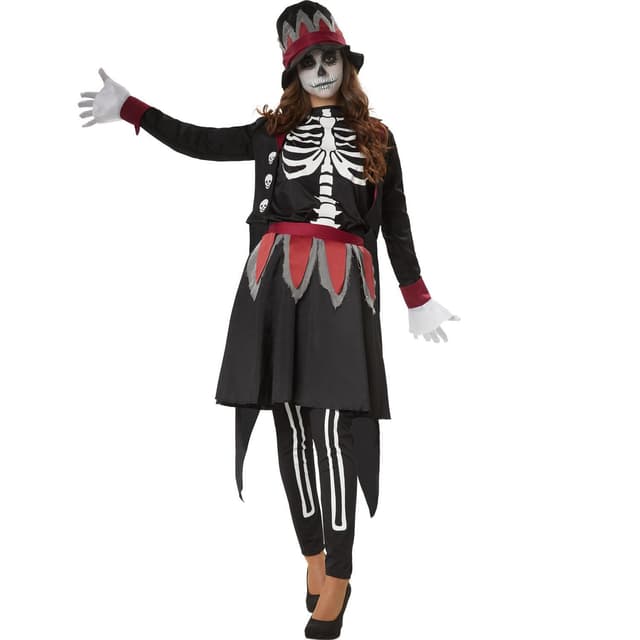 Uhyggelig Skull Lady kostume - S