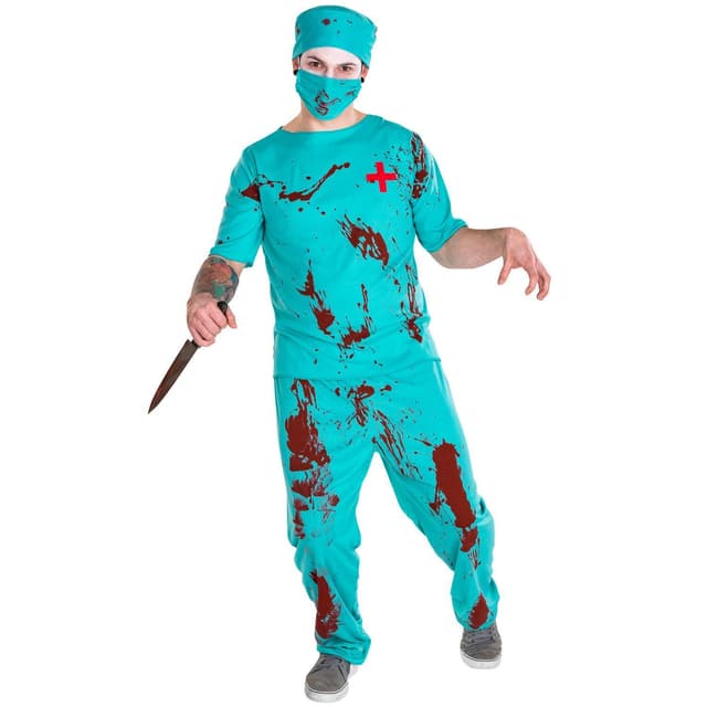 Zombiedoktor kostume - L