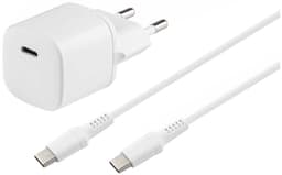 Sandstrøm 30W GaN lader med USB-C kabel (1m)