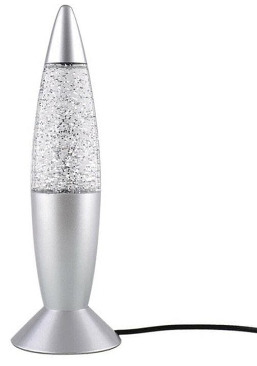 Lavalamp med glitter, lyser i flere forskjellige farger.