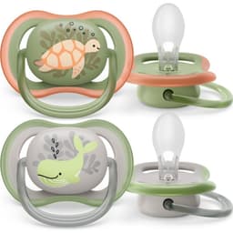 Philips Avent SCF085/60 Ultra Air-sutter 6-18 måneder, 2 stk, skildpadde