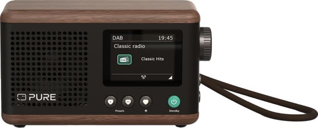 Pure Classic Mini bærbar digitalradio (sort kaffe/valnøtt)