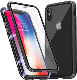iPhone X / XS etui med skærmbeskytter Sort