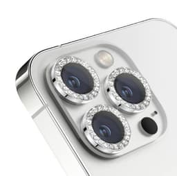 Kamerabeskyttelse med rhinestones 2-pak Silver