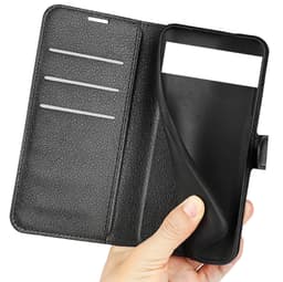 Matkapuhelimen lompakkokotelo on yhteensopiva Google Pixel 5 PU Black -puhelimen kanssa