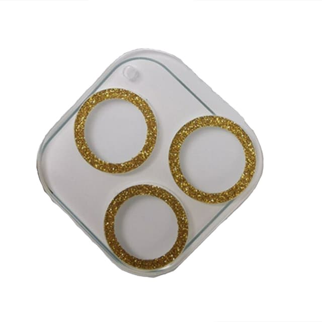Glitter kamera linse cover Guld iPhone 14 Pro Max
