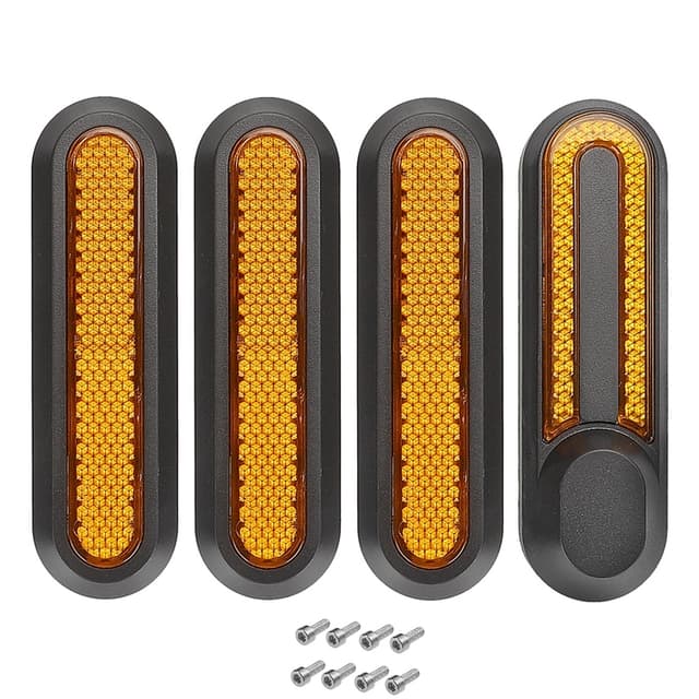 4-paknings reflekterende navdeksel for Xiaomi M365, PRO, PRO 2 og 1S - Beskyttelse og synlighet for elektriske scootere Oransje