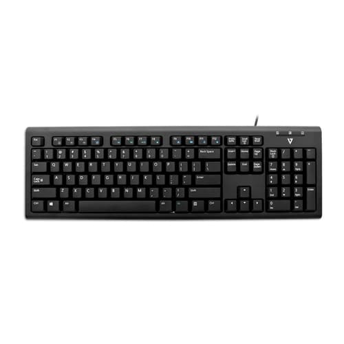 V7 KU200, Fullstor (100 %), Kabel, USB, Mekaniska tangentbrytare, QWER