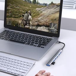 USB/USB-C Hub med 1 USB3.0 + 6 USB2.0 Silver