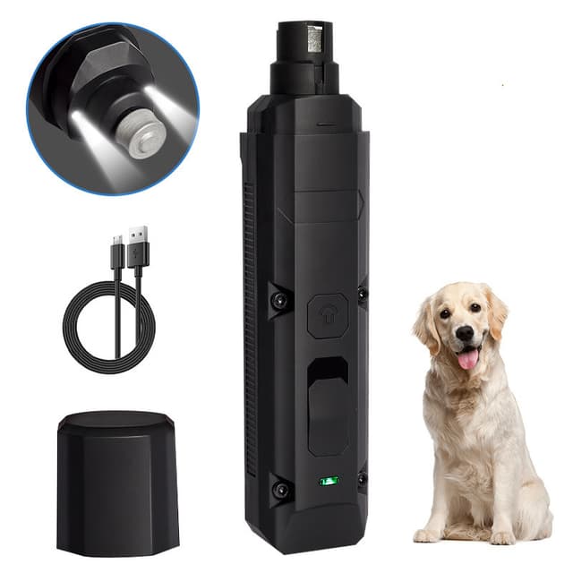 Tystgående elektrisk kloslip för hund Svart