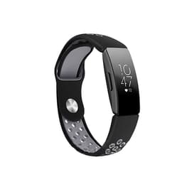 Silikoninen kellohihna Fitbit Inspire/Inspire HR/ACE2:lle Musta + harmaa S