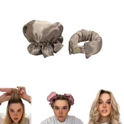 1-sett Satin Heatless Hair Curler for søvn om natten Gull
