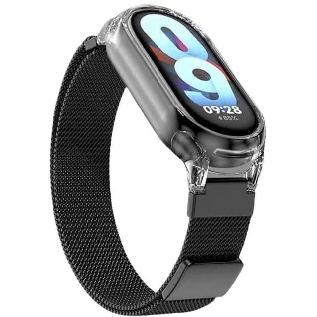 Magnetrem för Xiaomi Mi Band med genomskinligt fodral Svart Xiaomi Mi