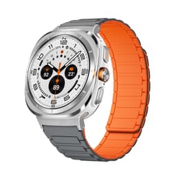 Robust magnetstropp med tre perler for Samsung Galaxy Watch 7 Ultra Grå+oransje