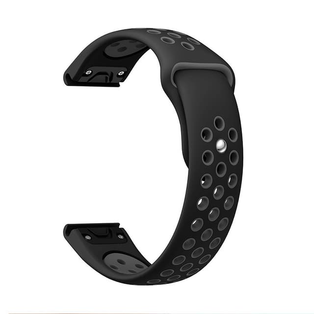 Silikone urrem til Garmin Fenix-serien Sort+grå