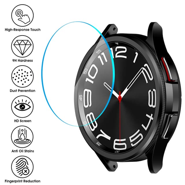 Skjermbeskytter i herdet glass for Samsung Galaxy Watch 6 40 mm