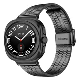 Samsung Galaxy Watch Ultra 47MM klokkerem i rustfritt stål med dobbel knappelukking Sort