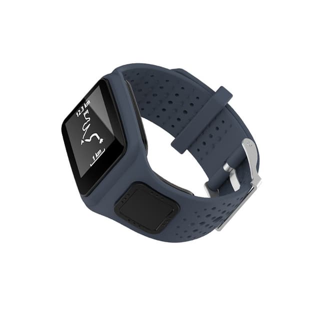 Gransho Cinturino In Silicone Per TomTom Multi-Sport E Runner, Nero, Con Sgancio Rapido E Fibbia Regolabile, Adatto A Polsi 140-205 Mm