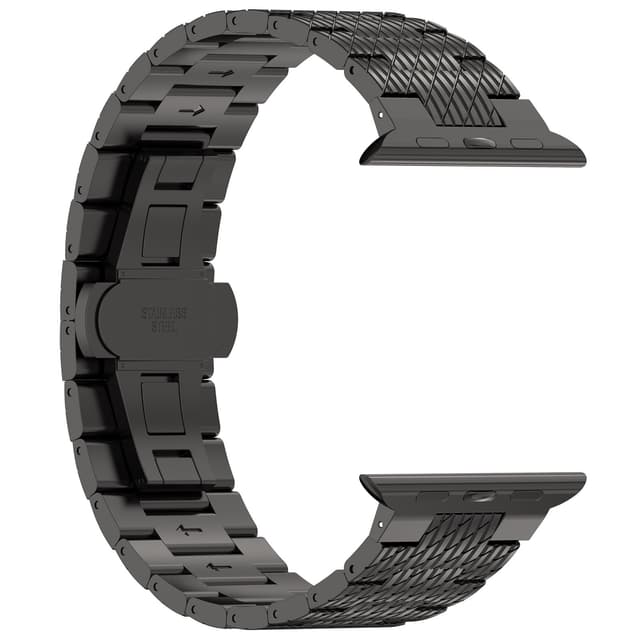 Teksturoitu teräshihna Garmin Forerunner 165/165 Music/168/168 Music/D2 Air X10/Bounce/vivoactive 5/Active 5/VivoMove Trend/venu SQ2/vivomove sport/Venu 2 Plus/approach S40/Forerunner 158 Musta 22 mm