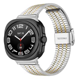 Samsung Galaxy Watch Ultra 47MM urrem i rustfrit stål med dobbelt knaplukning sølv+guld