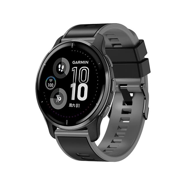 Silikonarmband för Garmin Venu2/2S/SP/2plus Svart+grå