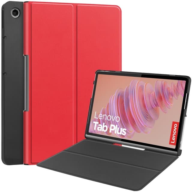 SKALO Lenovo Tab Plus 11.5"" Duofold PU-Läder Fodral - Röd