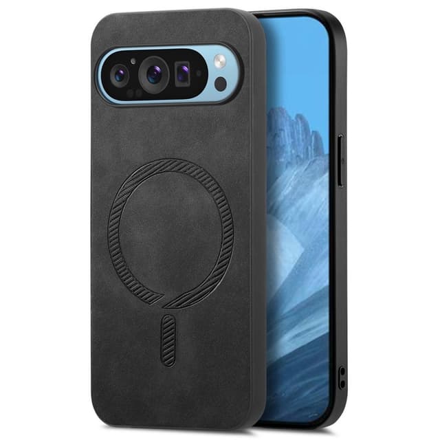 SKALO Google Pixel 9/9 Pro PU Nahka Hybrid Suojakuori - Musta