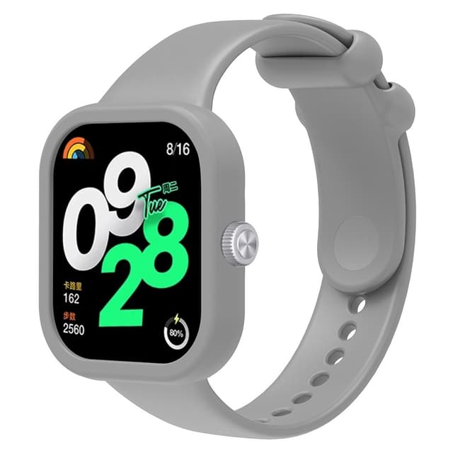 SKALO Silikoniranneke ja Suojakuori Xiaomi Redmi Watch 4 - Harmaa