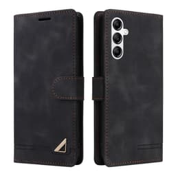 SKALO Samsung A14 4G/5G Flip Cover m. pung i PU-læder - Sort