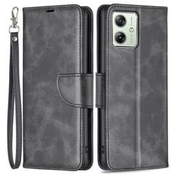 SKALO Motorola Moto G54 5G Flip Cover m. pung i PU-læder - Sort