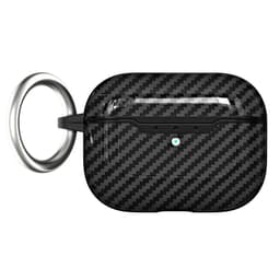 SKALO AirPods Pro 2 Carbon Fiber TPU Cover med nøglering - Sort